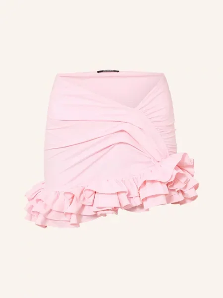 Jacquemus Sukně La Mini Jupe Playa S Volánky růžová