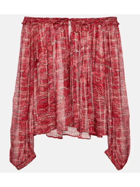 Top Marant Etoile din șifon roșu