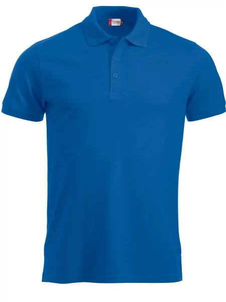 Clique Polo Manhattan z ściągaczami krótki rękaw royal blue biała