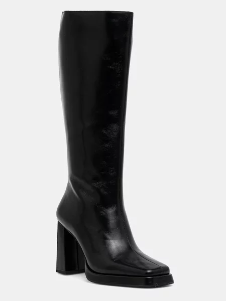 Кожени ботуши Jeffrey Campbell Maximal с дебел черно