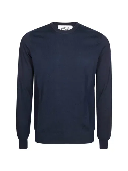 Tricou Alpha Studio lung albastru