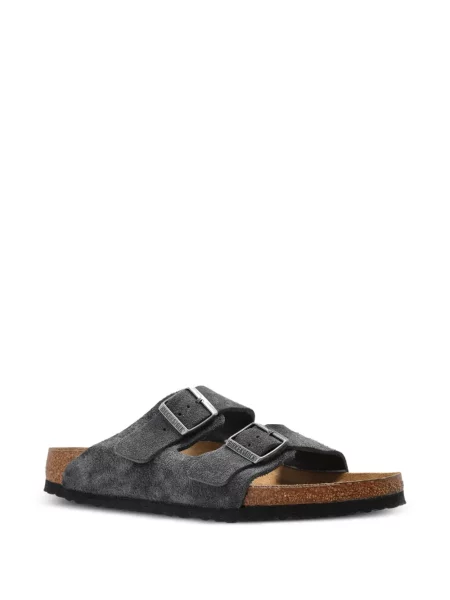Sandale Birkenstock din piele de căprioară gri