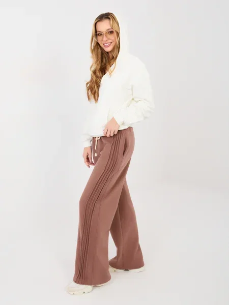 Spodnie dresowe Factory Price z kapturem brązowe