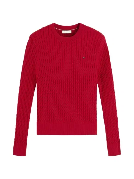 Pulover Tommy Hilfiger cu broderie roșu
