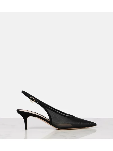 Pantofi cu toc Gianvito Rossi din piele slingback negru