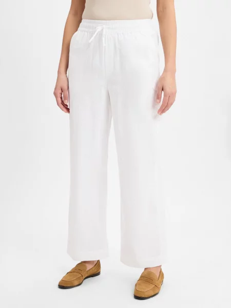 MbyM Spodnie z zawartością lnu Grasielle Kobiety jednolity S biały