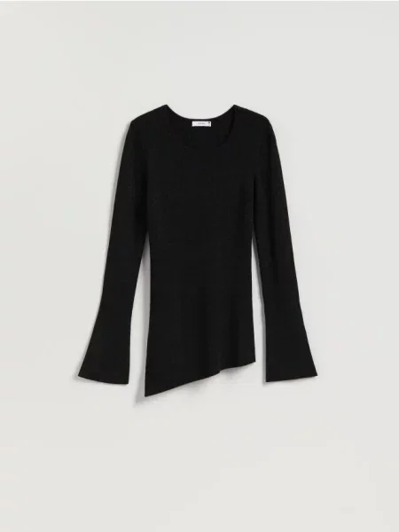 Reserved Pulover asimetric în partea de jos negru