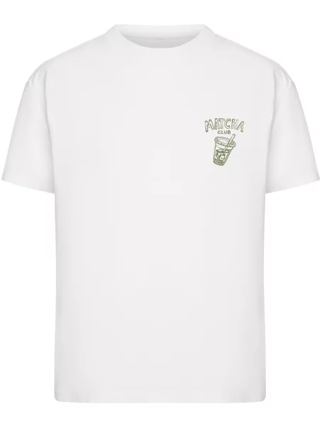 Miss Tee Tricou Matcha Club Good Mood verde kiwi alb