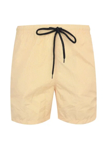 Pantaloni scurți Drumohr cu imagine cu imprimeu geometric cu cordon galben