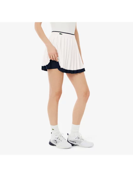 Lacoste Rozciągliwa Spódnica Ultra Dry Tennis Heritage biała
