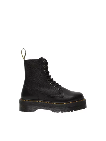 Botki Dr. Martens skórzane na płaskim obcasie retro czarne