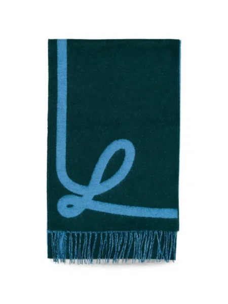Fular Loewe cu franjuri verde