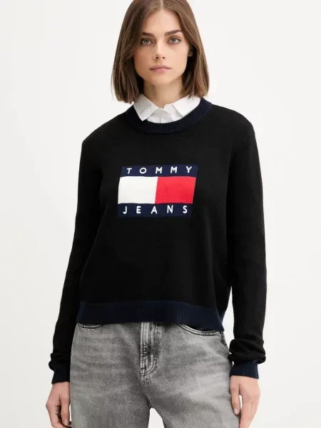 Tommy Jeans Pulover crna