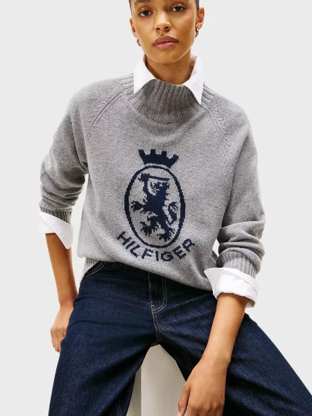Шерстяная водолазка Tommy Hilfiger серая