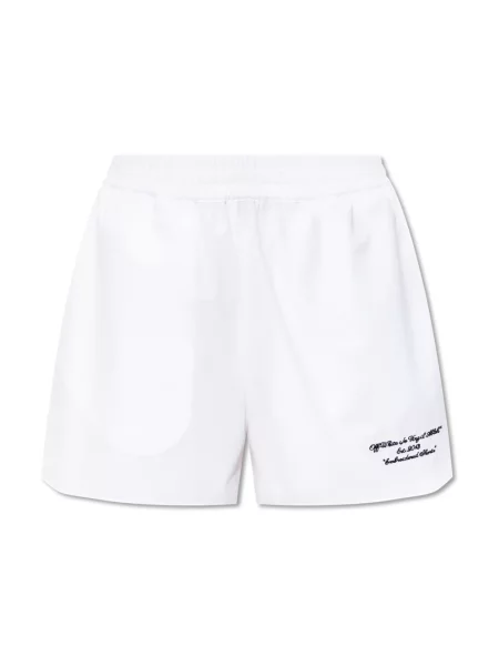 Szorty Off-white popelinowe białe