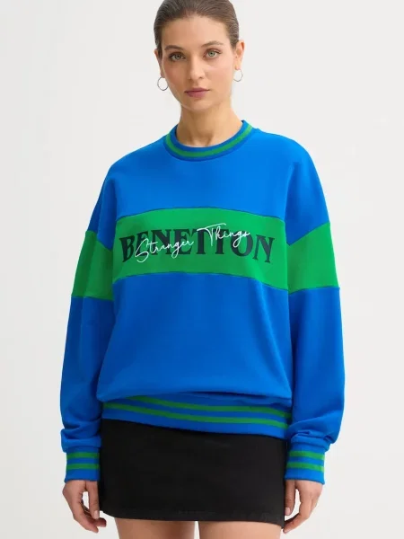 United Colors of Benetton bluza x Stranger Things z nadrukiem niebieski