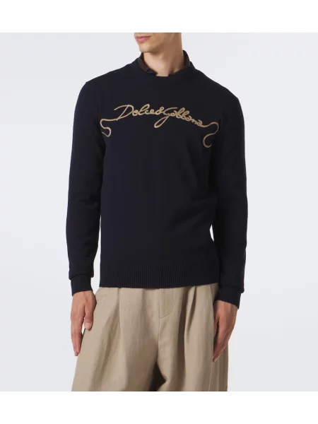 Pulover Dolce&gabbana de lână albastru