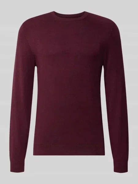 Sweter z dzianiny z prążkowanym okrągłym dekoltem Mcneal