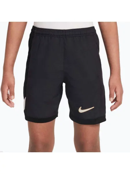 Pantaloni scurți de fotbal pentru copii Nike Academy Dri-Fit Jr black/black/pale ivory/ pale ivory negru