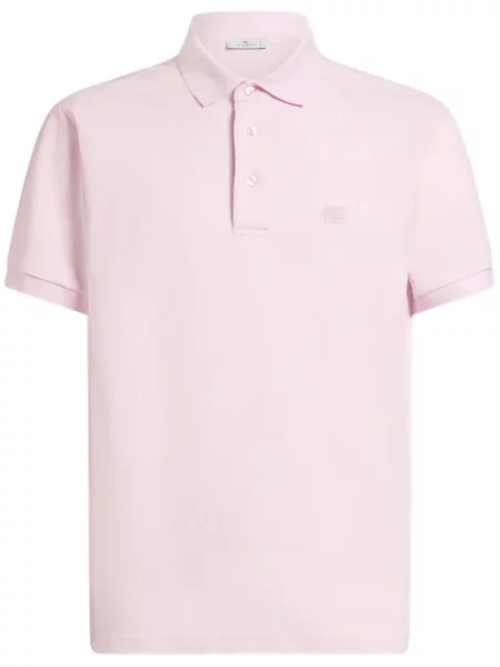 Polo Etro cu model paisley din jacard roz