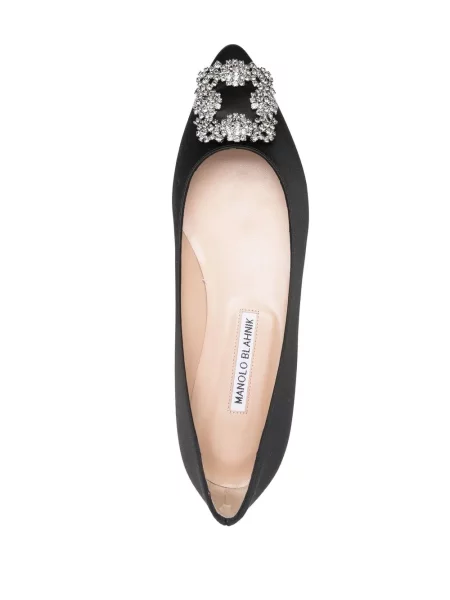 Μπαλαρίνες Manolo Blahnik χωρίς τακούνι μαύρο