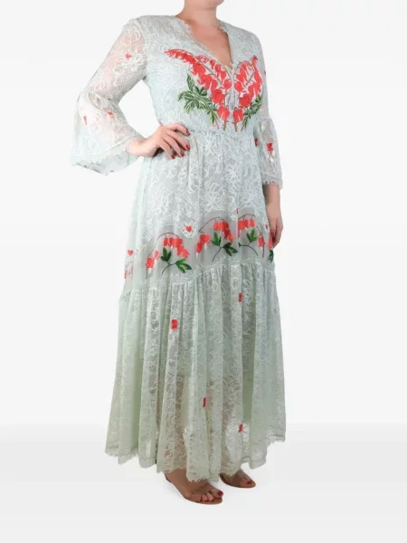 Rochie maxi Temperley London din dantelă verde