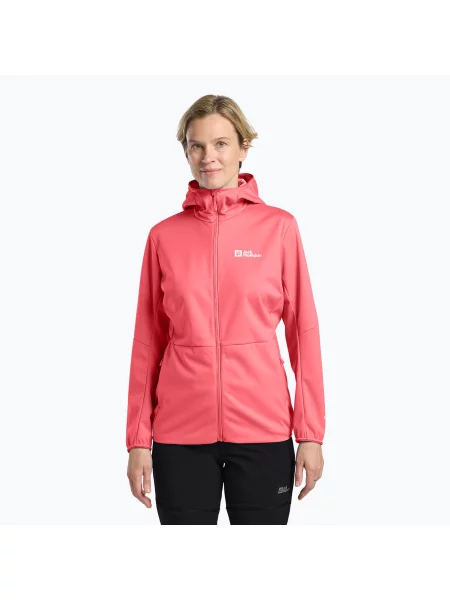 Softshellová bunda Jack Wolfskin Feldberg Hoody sunset coral růžová