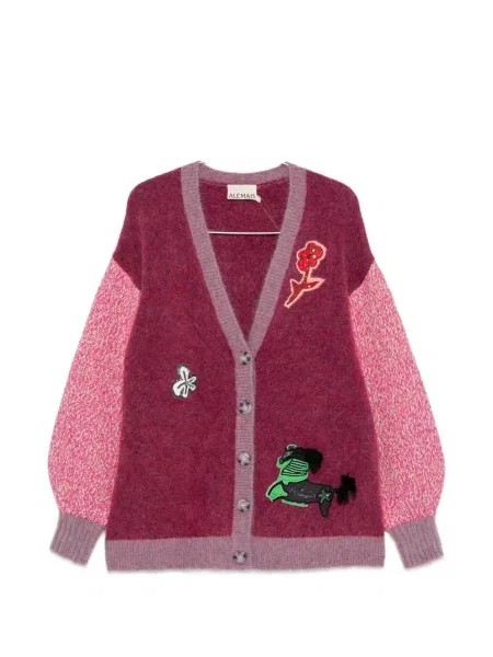 Cardigan Alemais cu aplicații violet