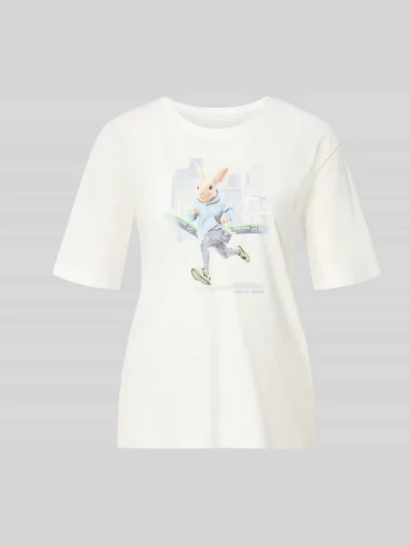 T-shirt z nadrukiem motywu Marc Cain biała