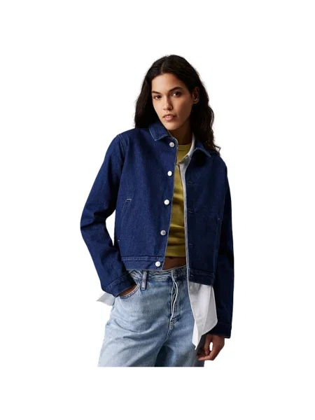 Calvin Klein Jeans Prechodná bunda denim modrá