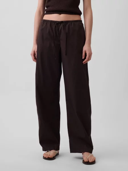 Pantaloni Gap din țesătură twill maro