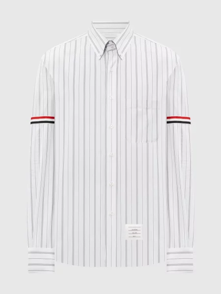 Рубашка Thom Browne в полоску голубая