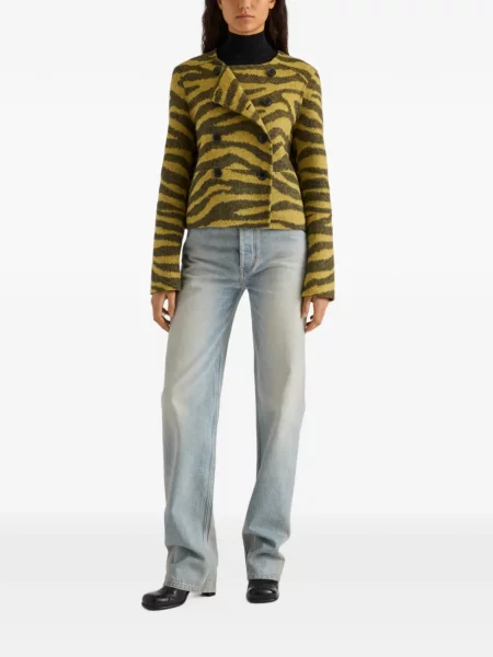 Geacă Proenza Schouler White Label din jacard cu model zebră alb