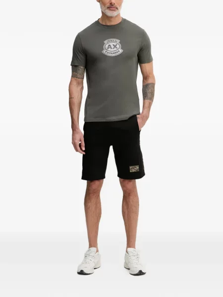 Tricou Armani Exchange cu imagine cu decolteu rotund verde