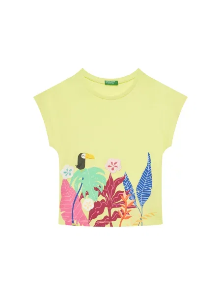 Dječja majica kratkih rukava United Colors of Benetton zelena