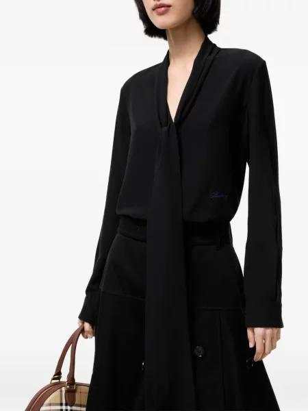 Bluză Burberry de mătase negru