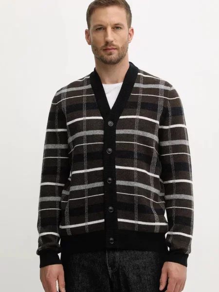 Barbour cardigan din lână KANE maro