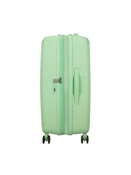 Lniana walizka American Tourister zielona
