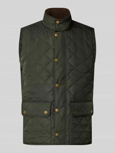 Kamizelka o kroju slim fit z wyhaftowanym logo model NEW LOWERDALE' Barbour zielona