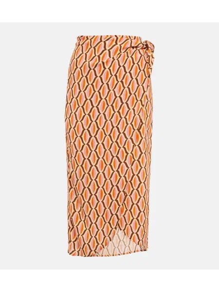 Aksamitna spódnica Velvet z nadrukiem kopertowa