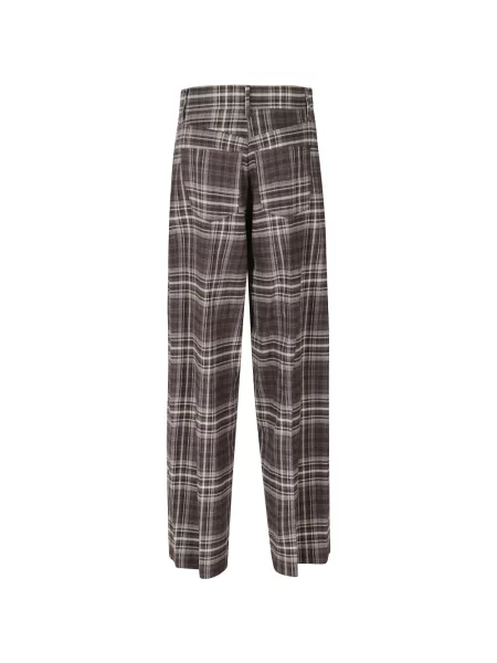 Pantaloni Alysi în carouri cu imagine maro