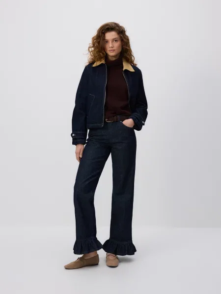 Reserved Джинси з воланами темно-синій сині