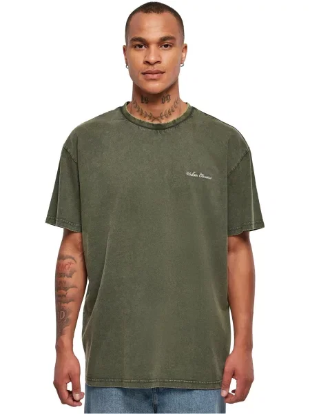 Urban Classics Tricou / kaki alb