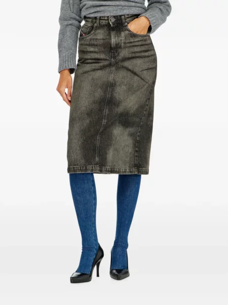 Fustă din denim Diesel gri