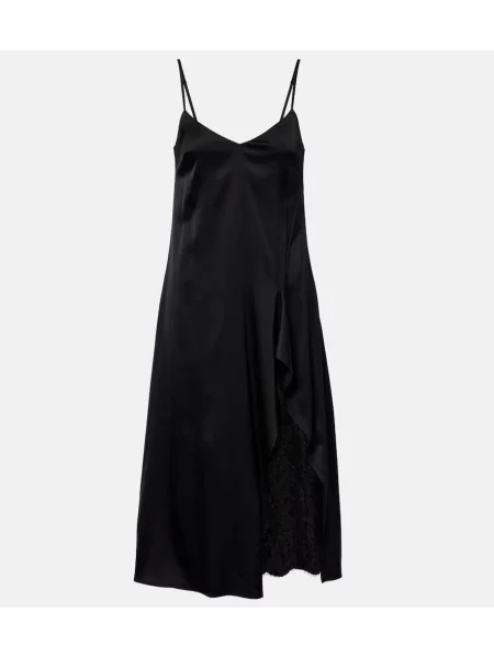 Rochie Acne Studios din satin de costum negru