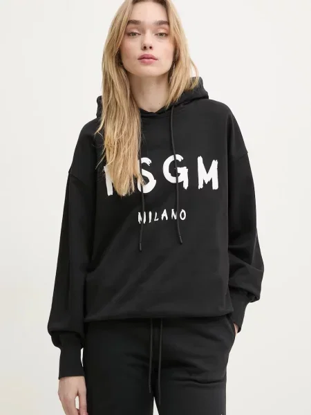 Bluza z kapturem Msgm z kapturem czarna