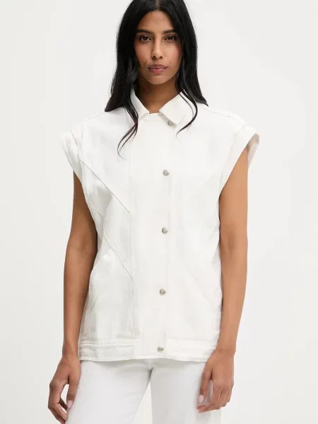 Дънков елек Answear Lab дамски преходен модел бяло