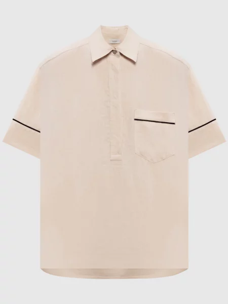 Сорочка з льону Agnona бежева