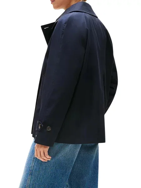 Trencz Tommy Hilfiger dwurzędowy niebieski