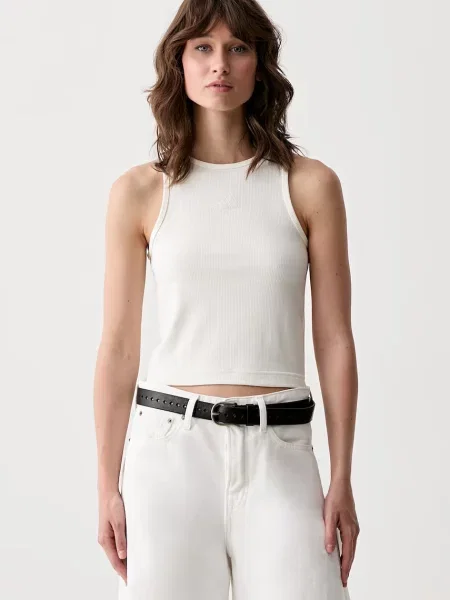 Adidas crop top γυναικείο με μπεζ